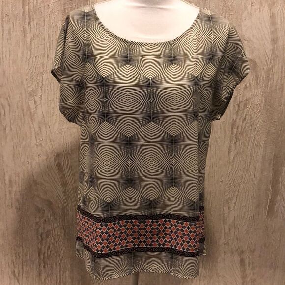 41 Hawthorn Short Sleeve Abstract Print Blouse - Picture 1 of 6